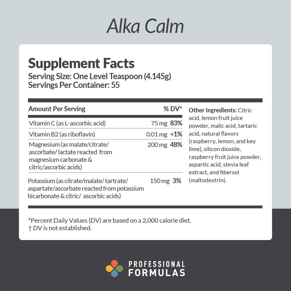 Professional Formulas Alka Calm Ingredients