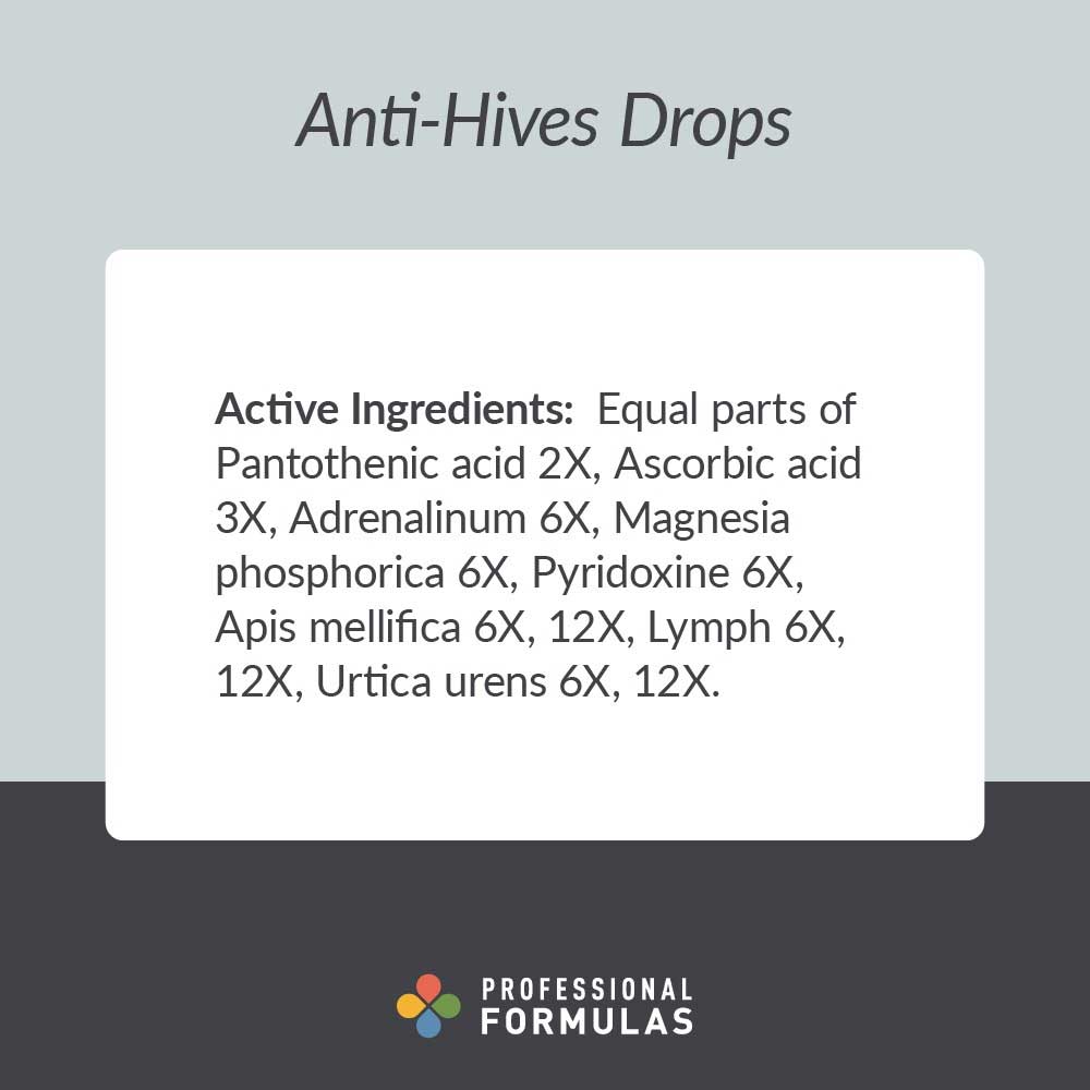 Professional Formulas Anti-Hives Drops Ingredients