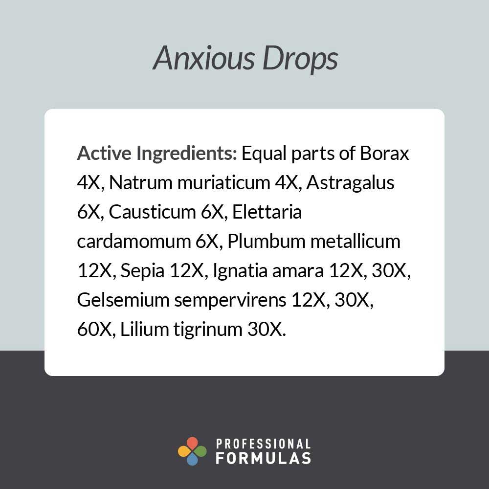 Professional Formulas Anxious Drops (Formerly Anxiety Drops) Ingredients
