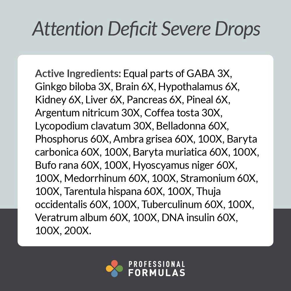 Professional Formulas Attention Deficit Severe Drops Ingredients