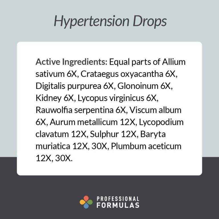 Professional Formulas Hypertension Drops Ingredients