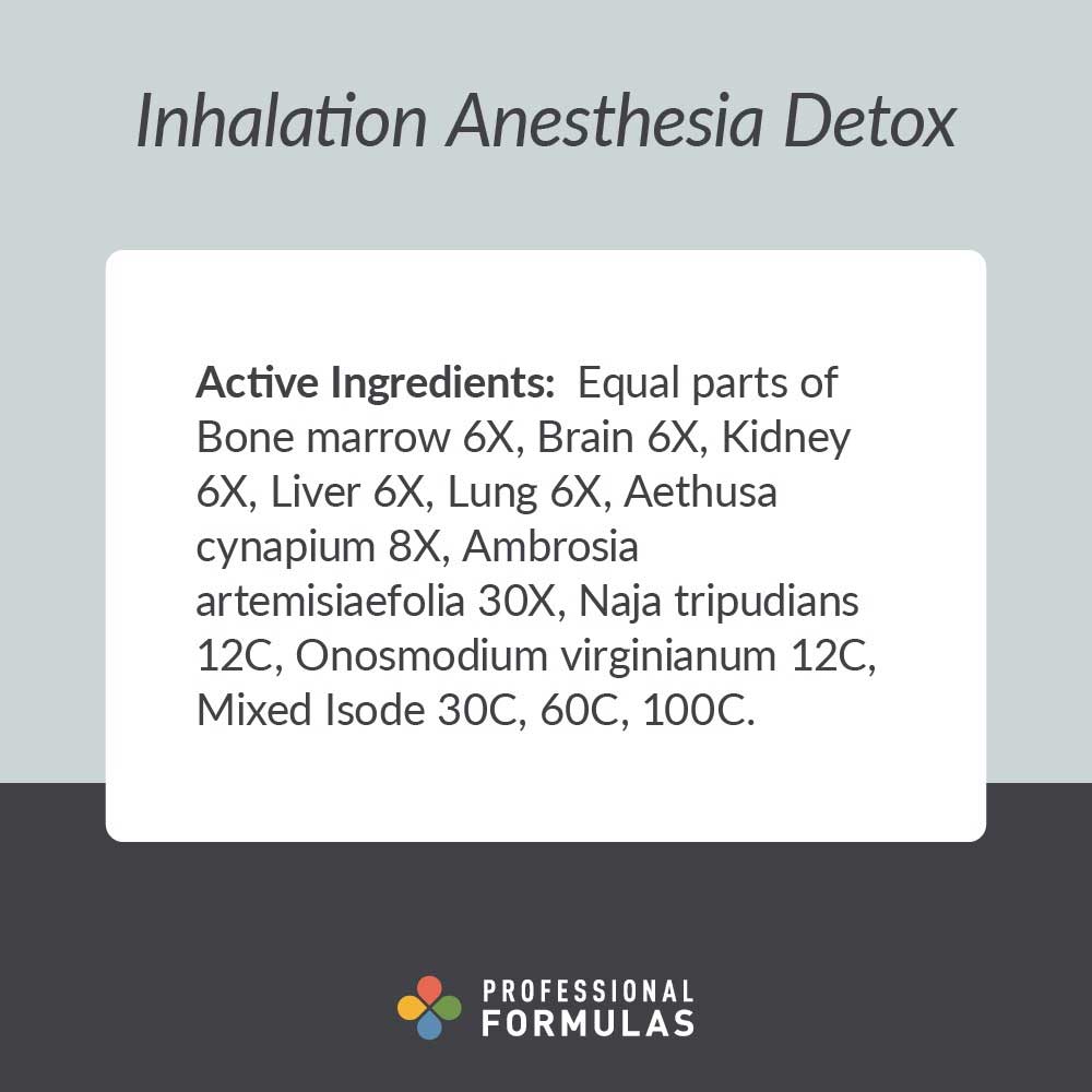 Professional Formulas Inhalation Anesthesia Detox Ingredients