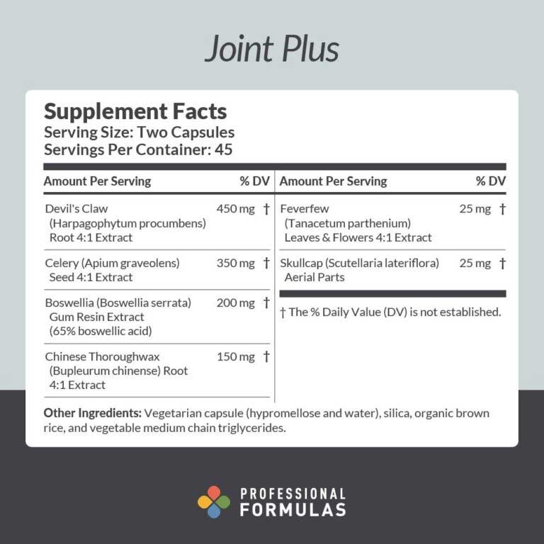 Professional Formulas Joint Plus Ingredients