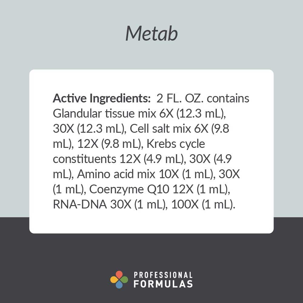 Professional Formulas Metab Ingredients
