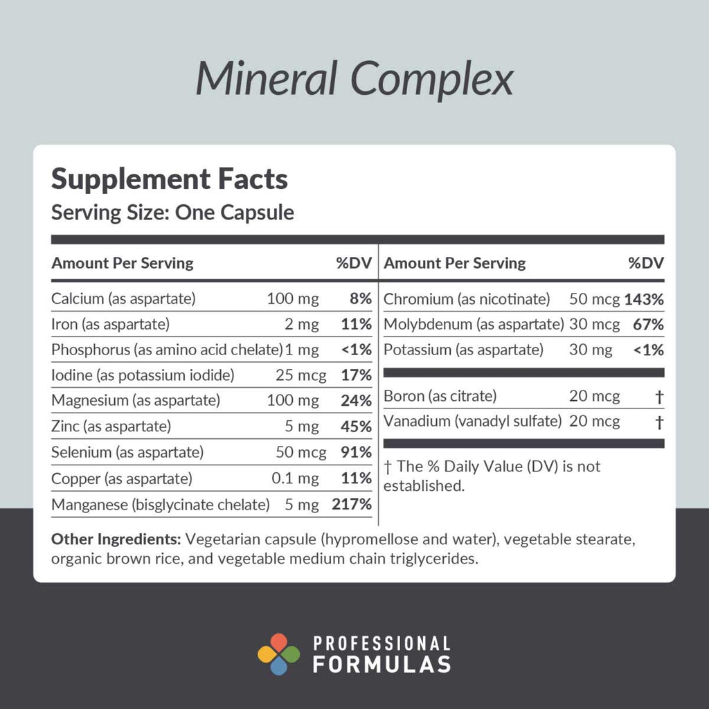 Frofessional Formulas Professional Formulas Mineral Complex Ingredients