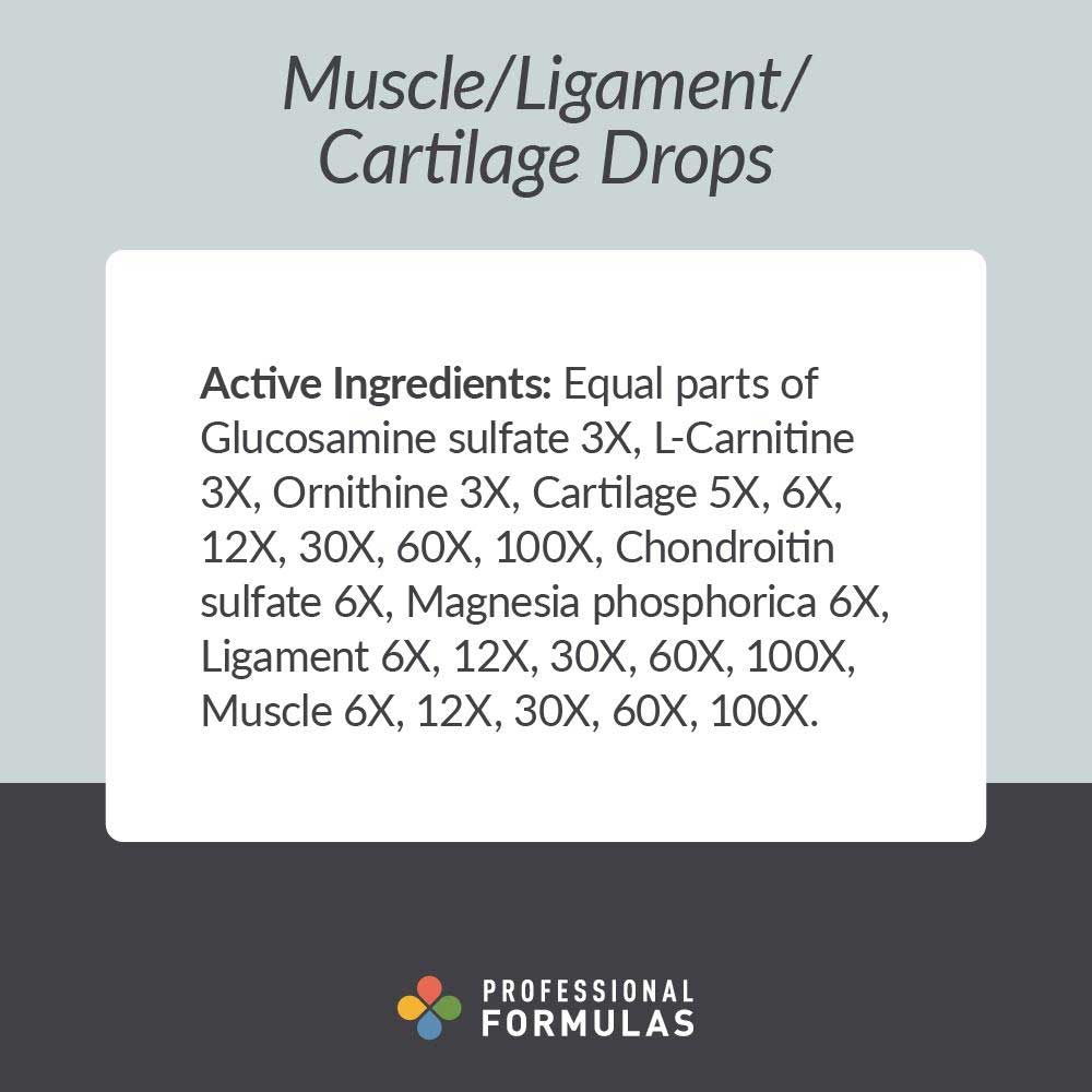 Professional Formulas Muscle/Ligament/Cartilage Drops Ingredients
