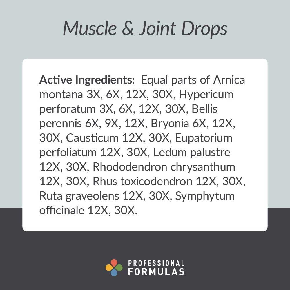 Frofessional Formulas Professional Formulas Muscle and Joint Drops Ingredients