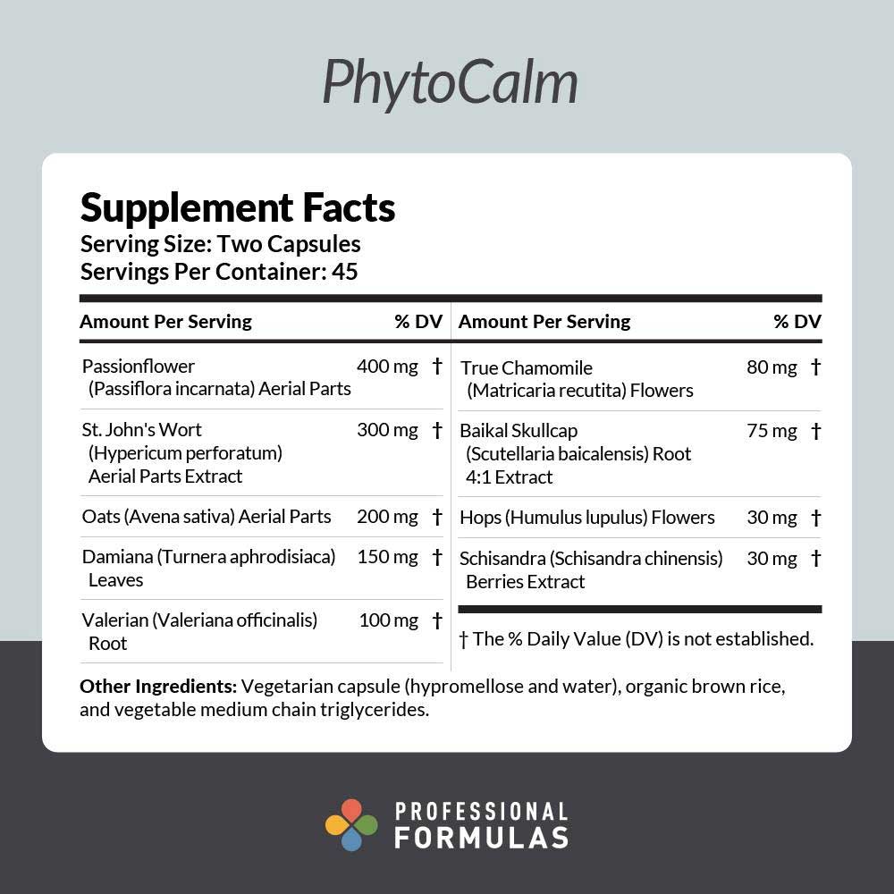 Professional Formulas PhytoCalm Ingredients