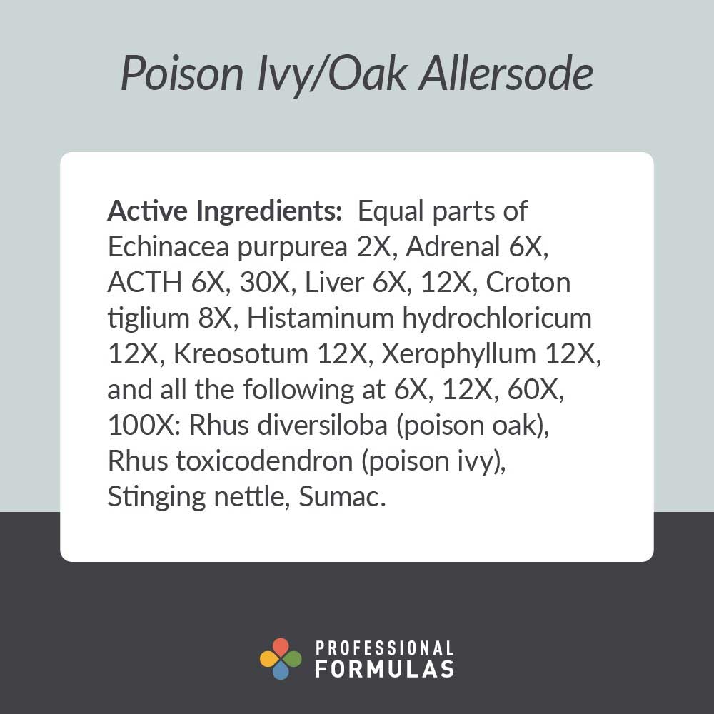 Professional Formulas Poison Ivy/Oak Allersode Ingredients