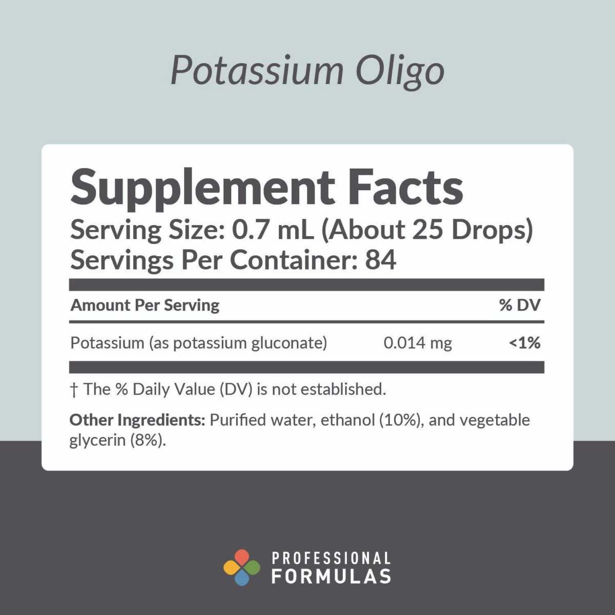 Professional Formulas Potassium Oligo Ingredients