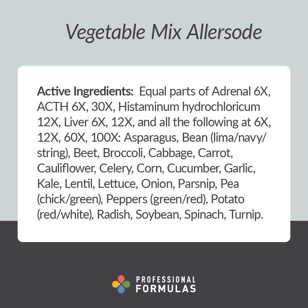 Professional Formulas Vegetable Mix Allersode Ingredients