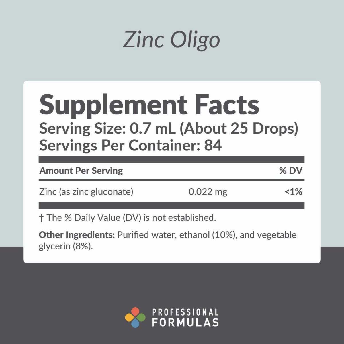 Professional Formulas Zinc Oligo Ingredients