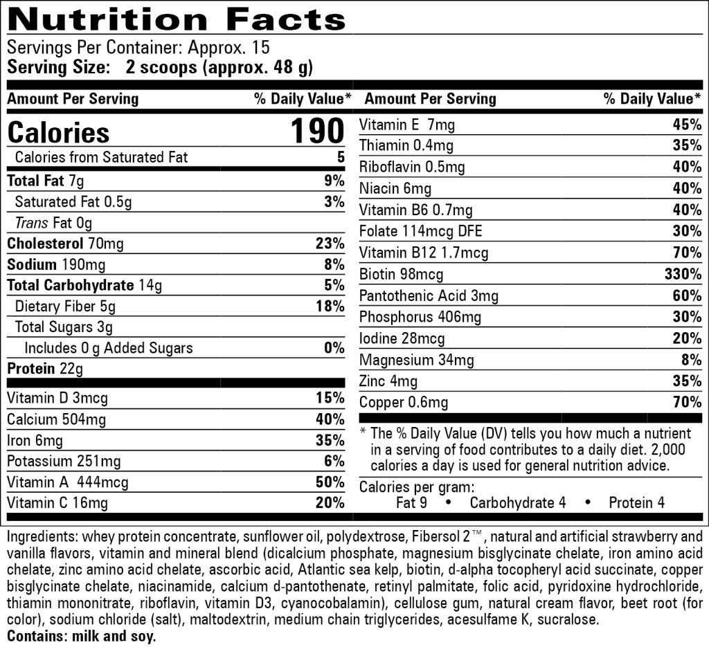 Progressive Laboratories Skip-A-Meal Ingredients