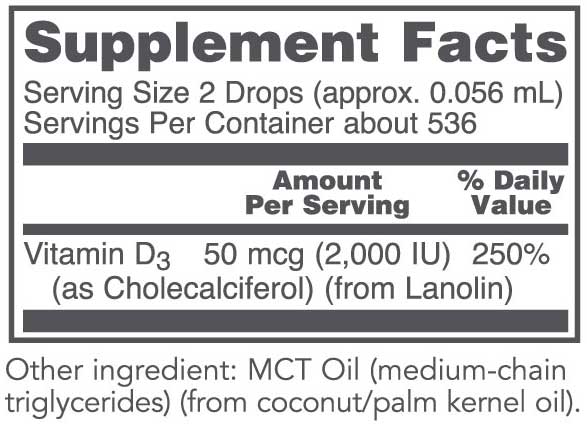 Protocol For Life Balance Liquid Vitamin D3 2,000 IU Ingredients