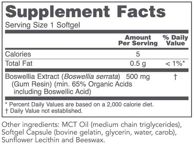 Protocol for Life Balance Boswellia Extract 500 mg Ingredients