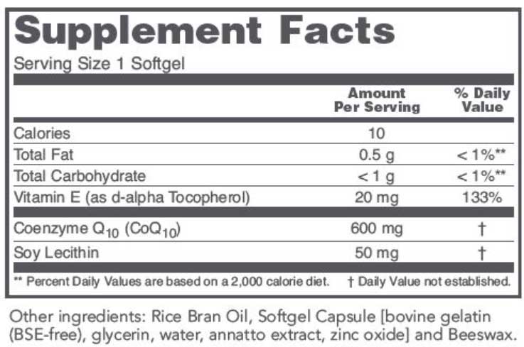 Protocol for Life Balance CoQ10 Ingredients
