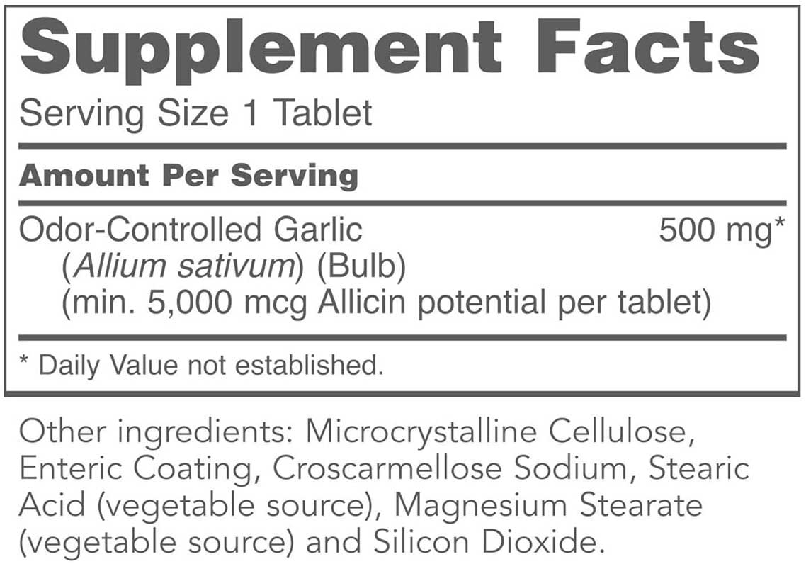 Protocol for Life Balance Garlic 5000 Ingredients 