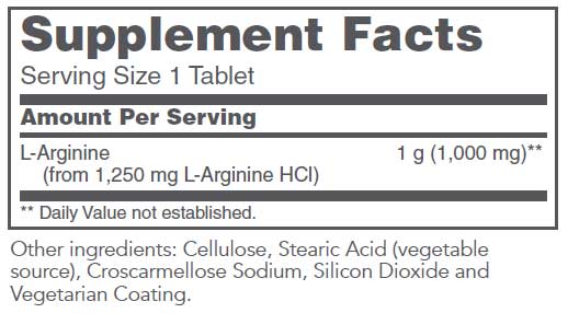 Protocol for Life Balance L-Arginine 1000 mg Ingredients