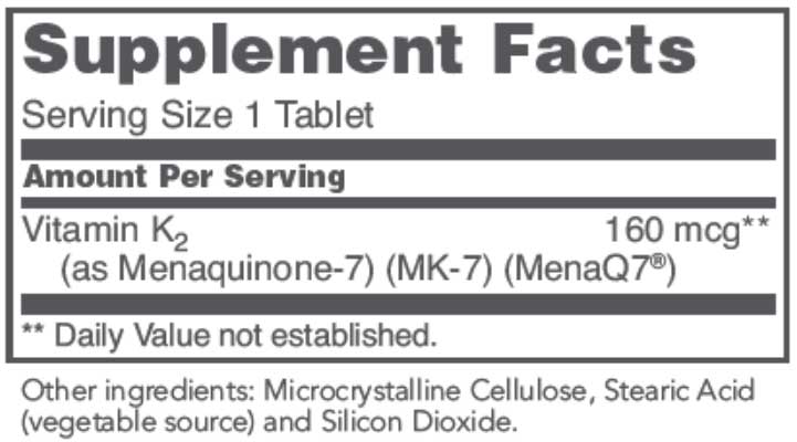Protocol for Life Balance MK-7 Vitamin K2 Ingredients