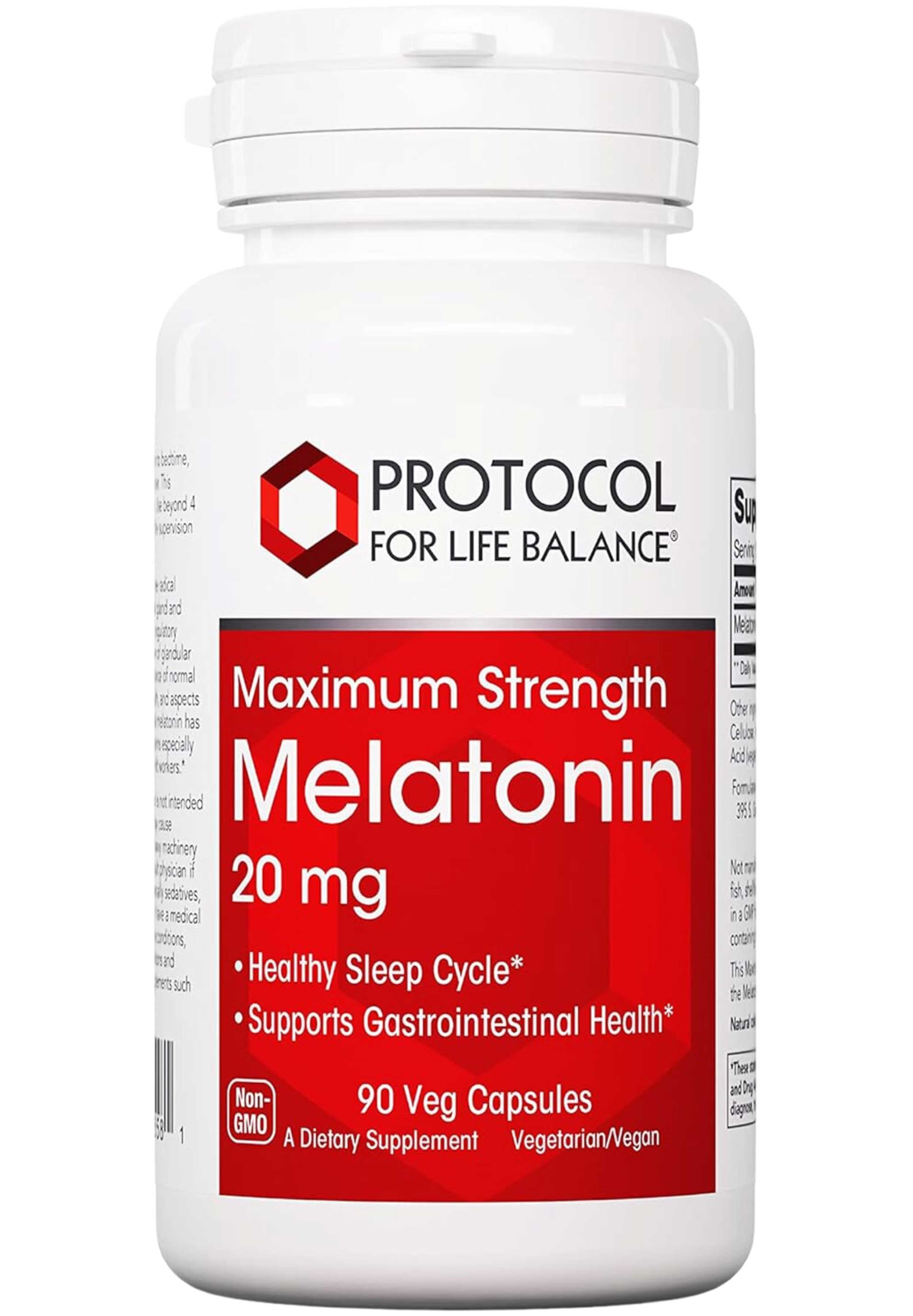 Protocol for Life Balance Melatonin 20 mg Maximum Strength
