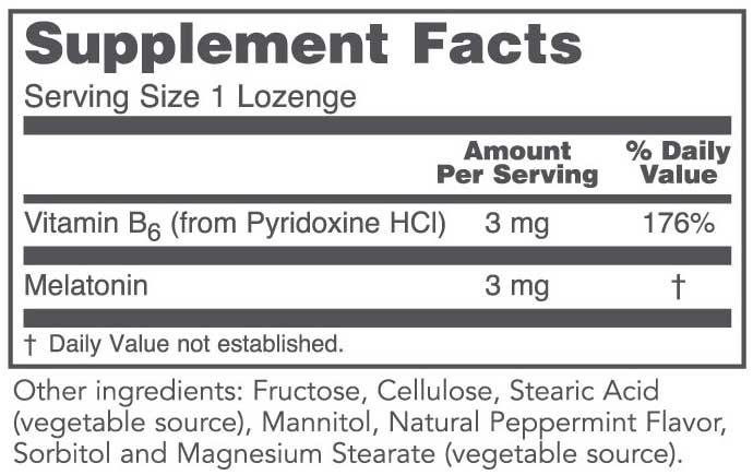 Protocol for Life Balance Melatonin 3 mg Ingredients