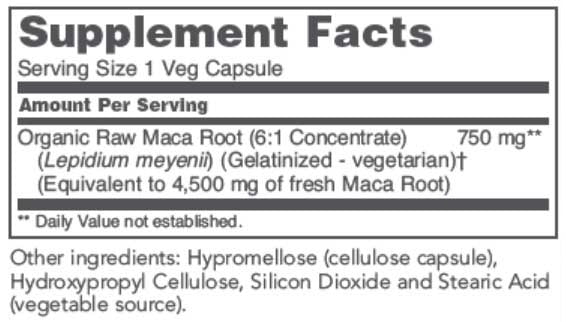 Protocol for Life Balance Raw Maca 750 mg Ingredients