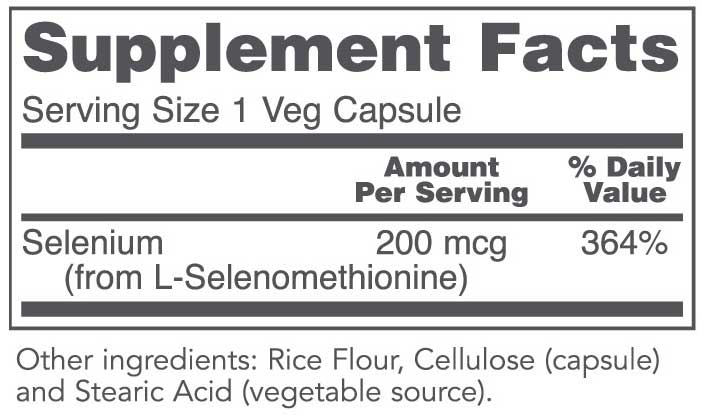 Protocol for Life Balance Selenium 200 mcg Ingredients