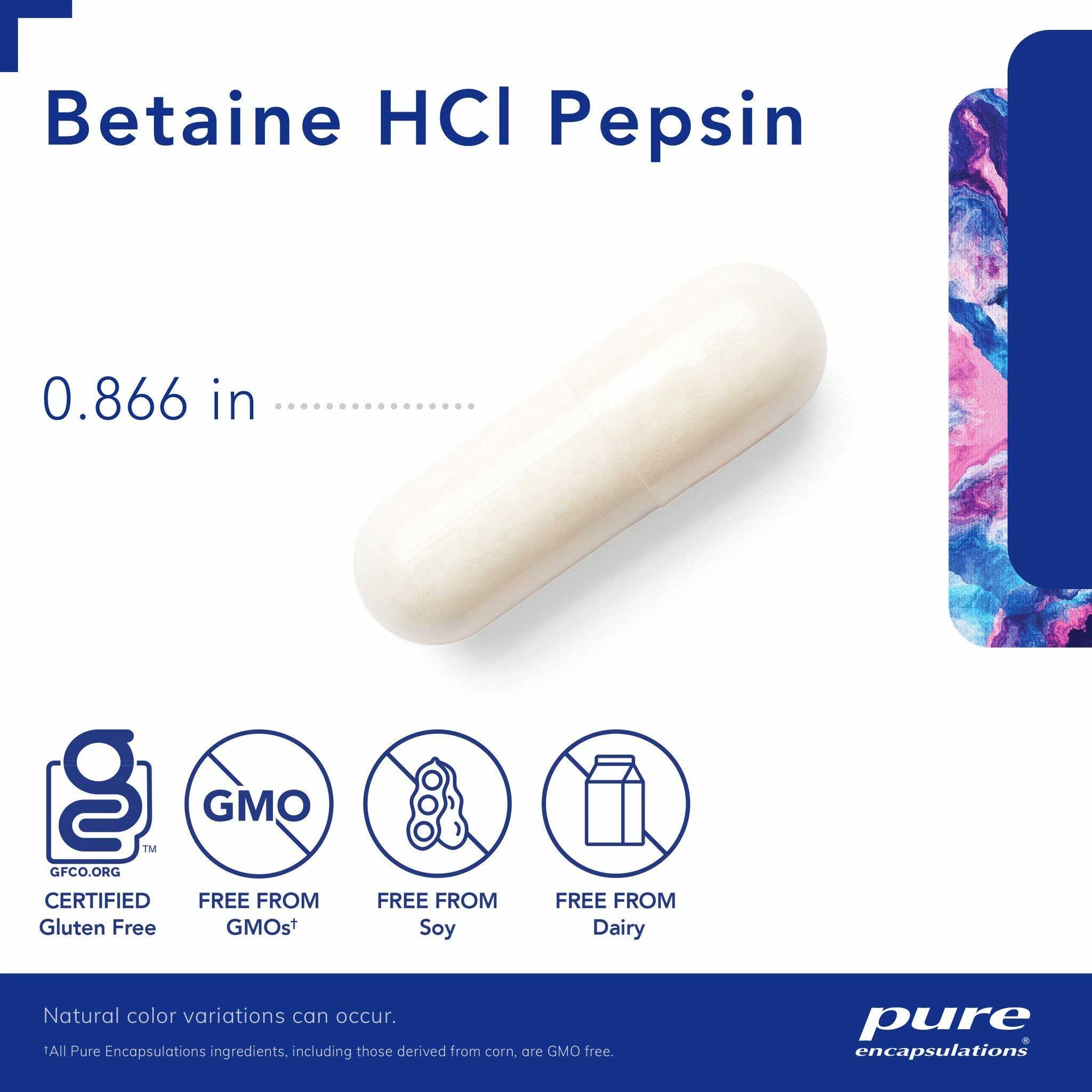 Pure Encapsulations Betaine HCl Pepsin Capsules