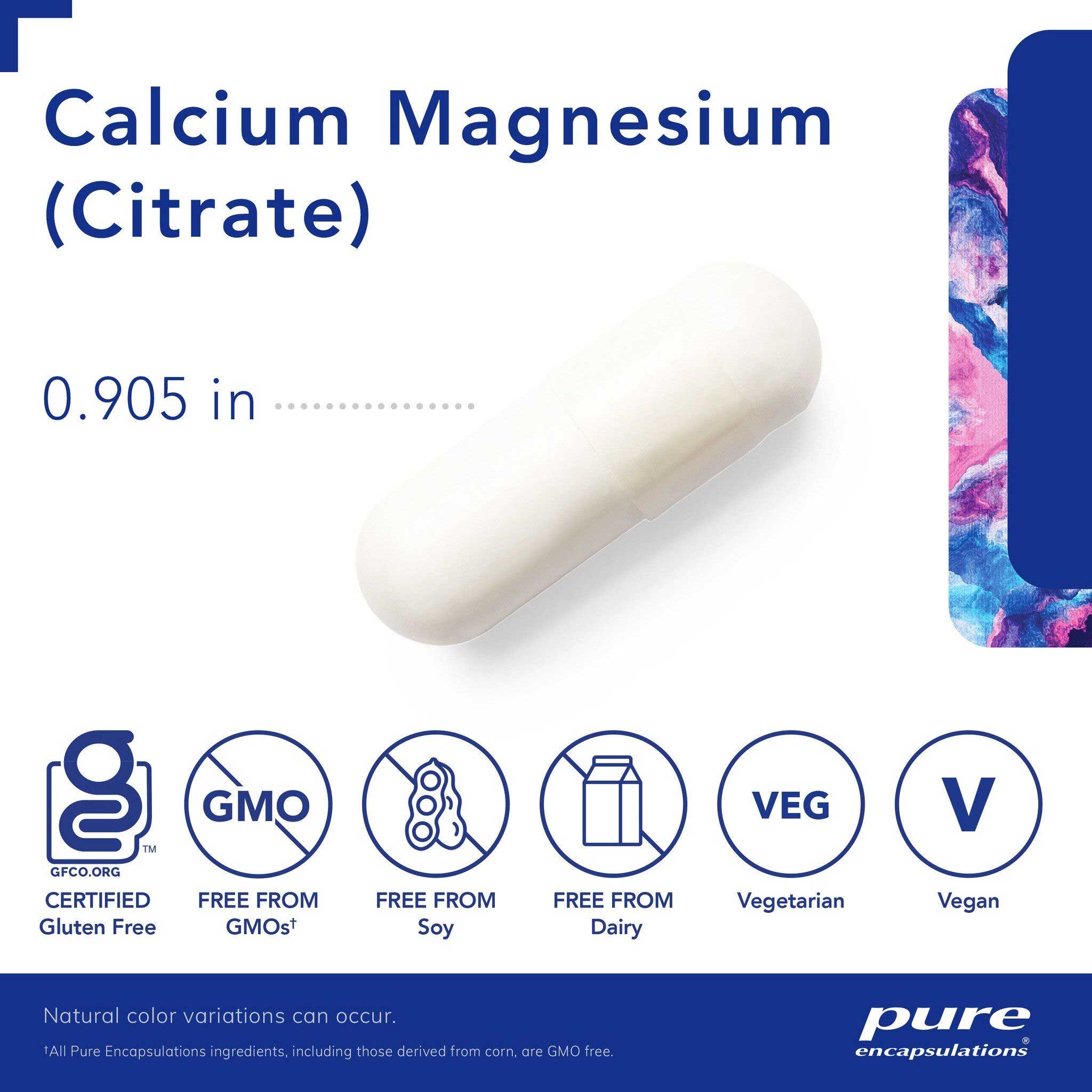 Pure Encapsulations Calcium Magnesium (Citrate) Capsules