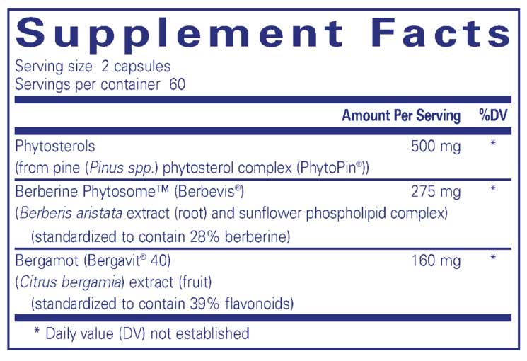 Pure Encapsulations CholestePure Plus Ingredients