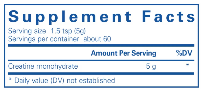 Pure Encapsulations Creatine Powder Ingredients