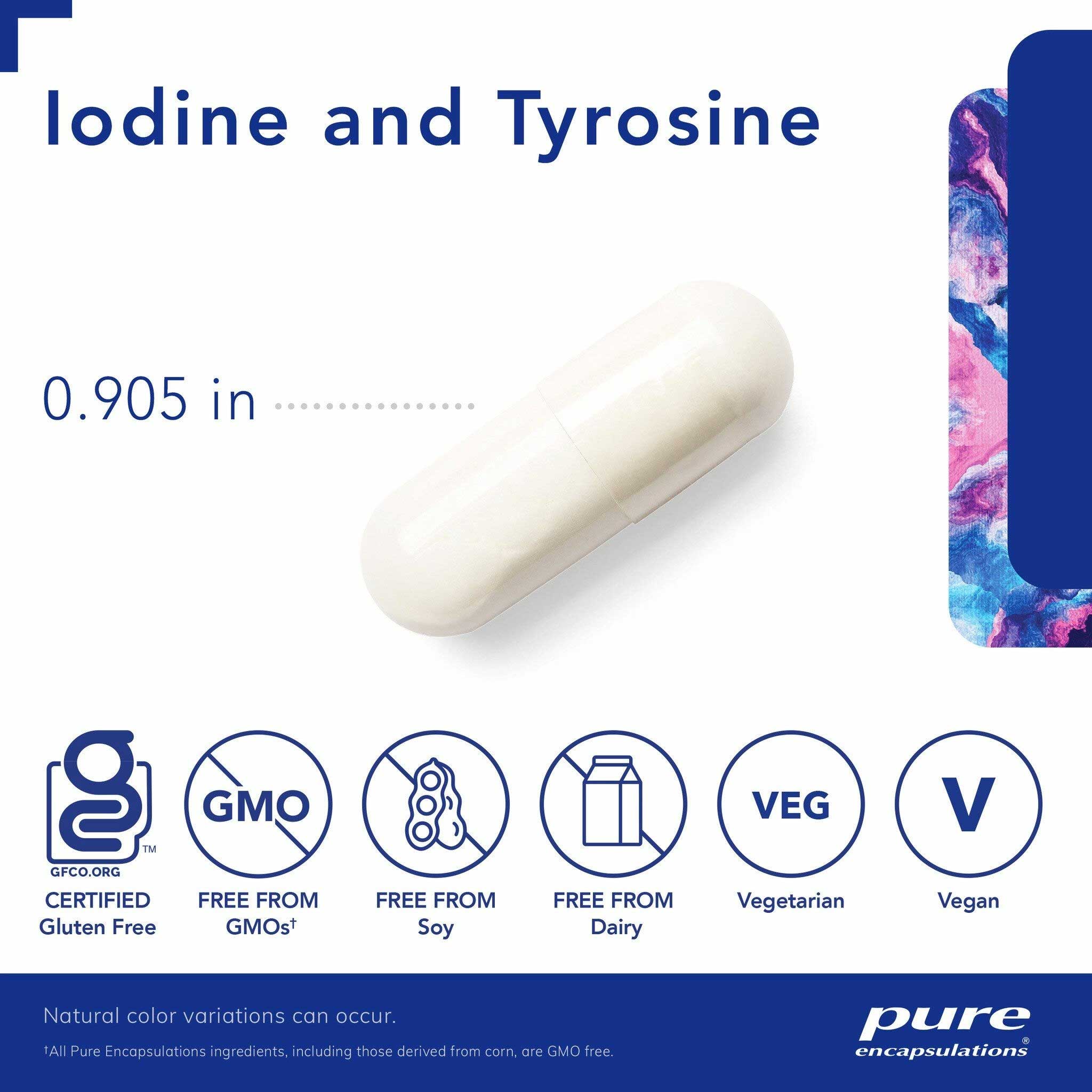 Pure Encapsulations Iodine and Tyrosine Capsules
