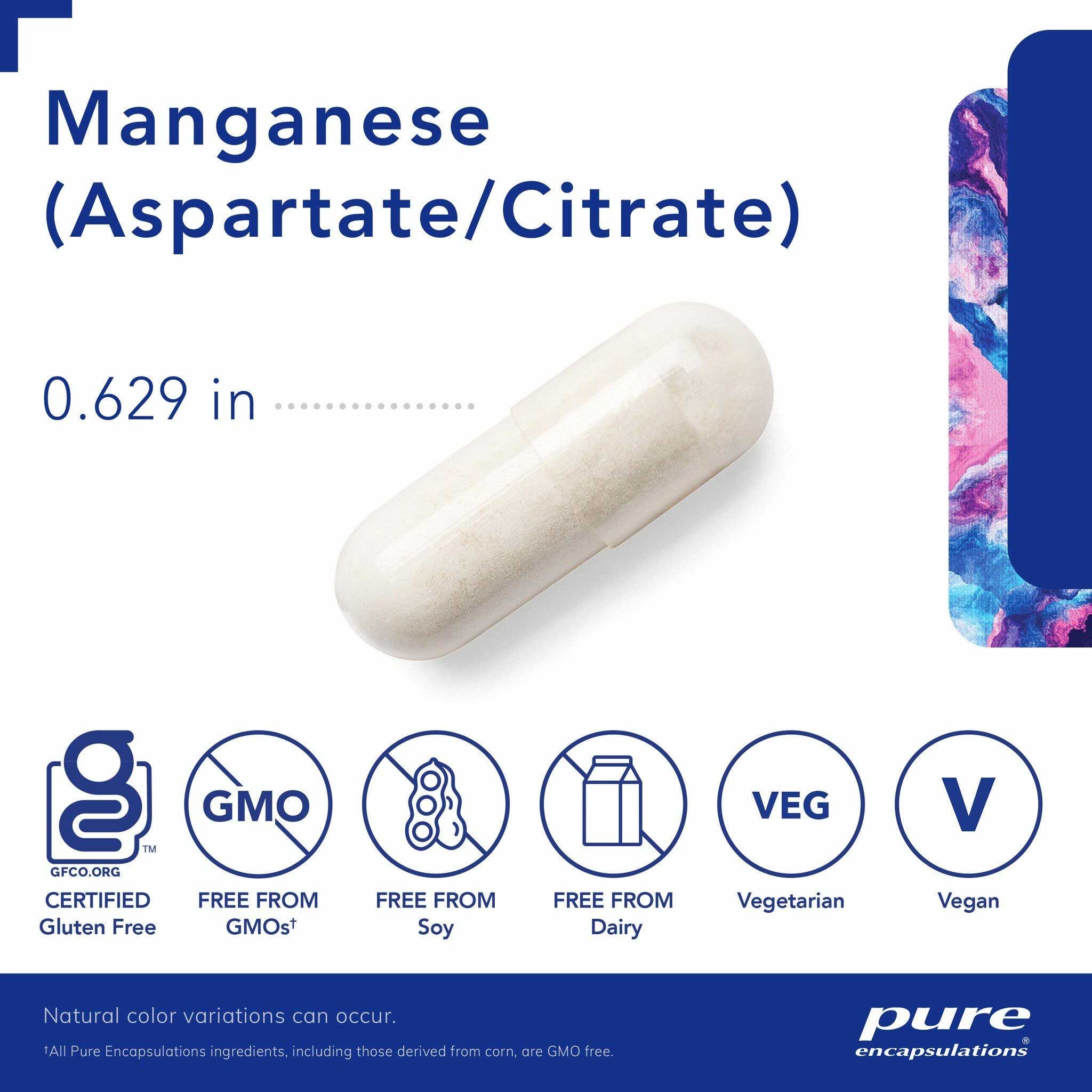 Pure Encapsulations Manganese (aspartate/citrate) Capsules