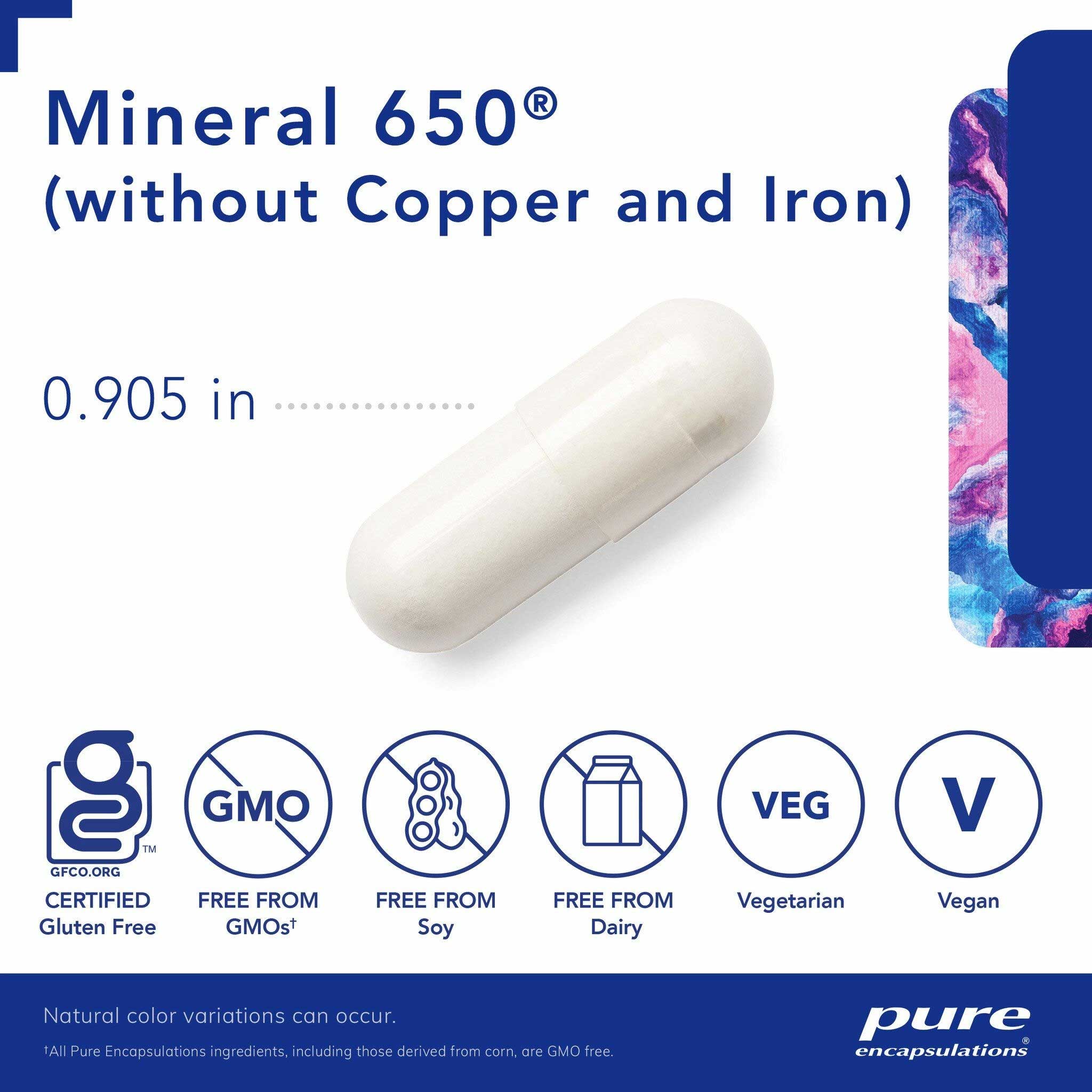 Pure Encapsulations Mineral 650 without Copper and Iron