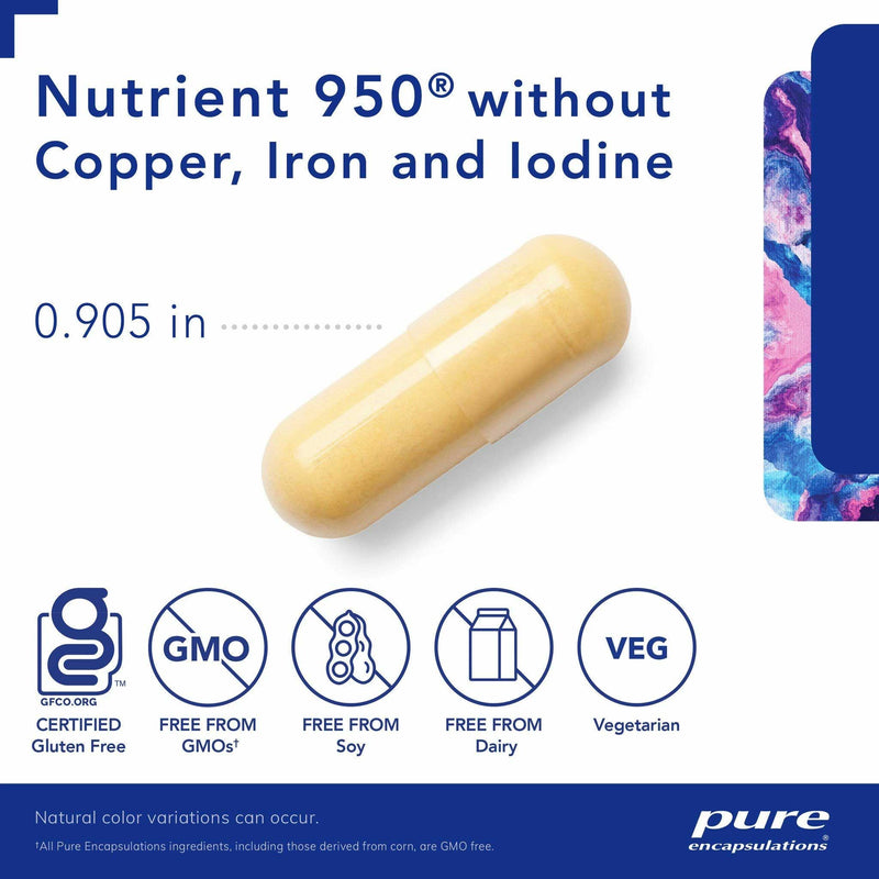 Pure Encapsulations Nutrient 950 without copper, iron and iodine Capsules
