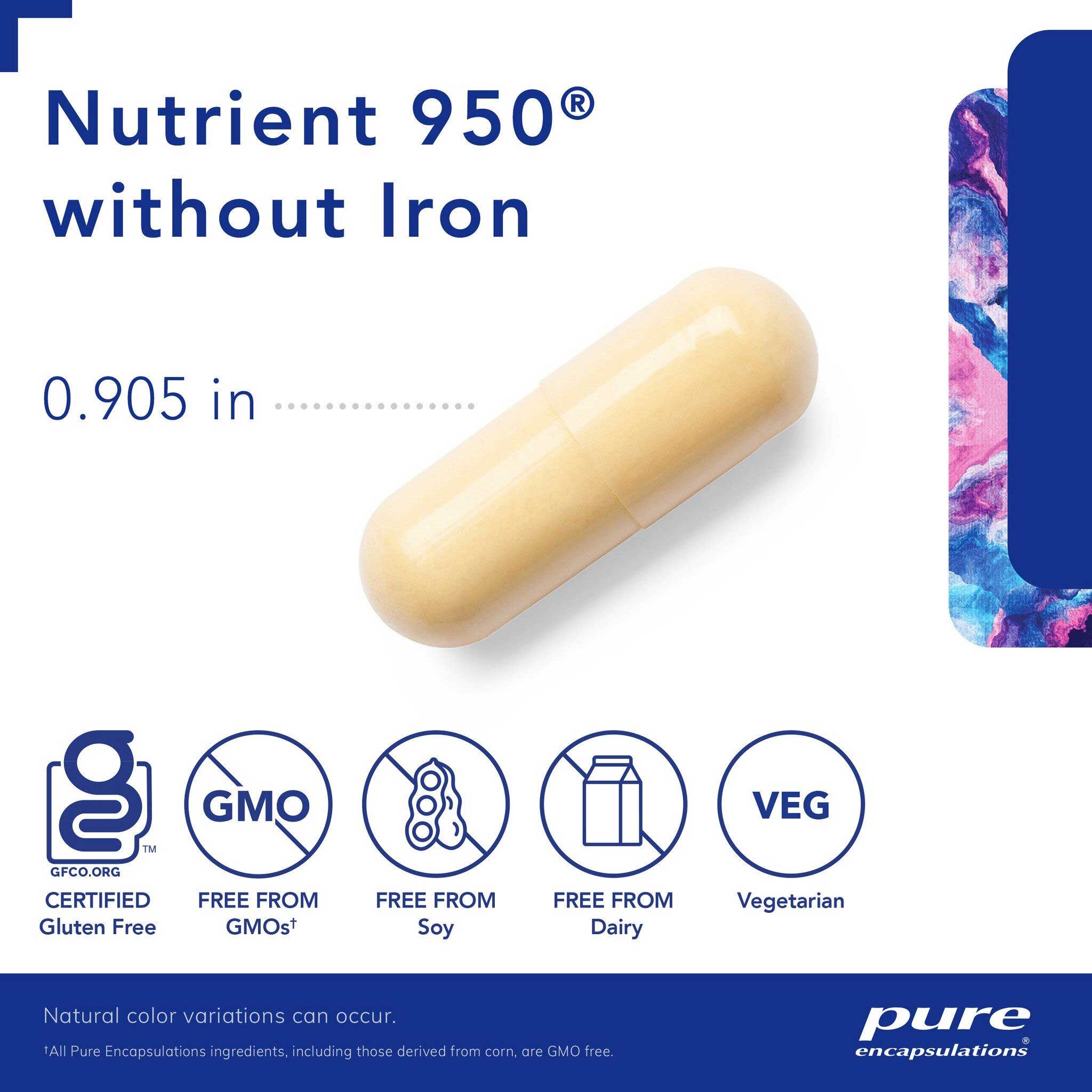 Pure Encapsulations Nutrient 950 without iron Capsules
