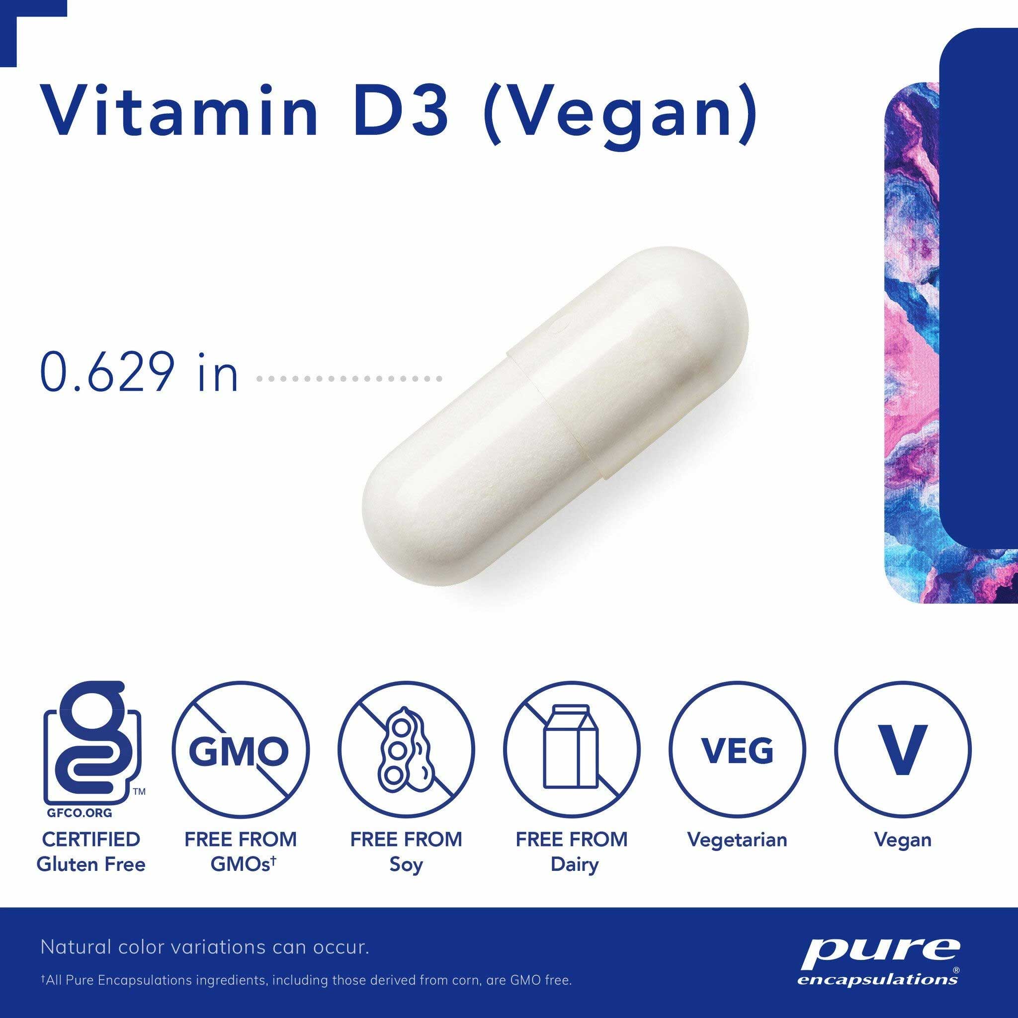 Pure Encapsulations Vitamin D3 (Vegan) Capsules