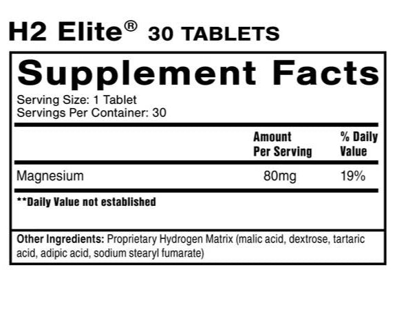 Quicksilver Scientific H2 Elite Ingredients