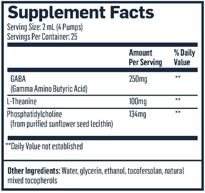 Quicksilver Scientific Liposomal GABA with L-Theanine Ingredients 