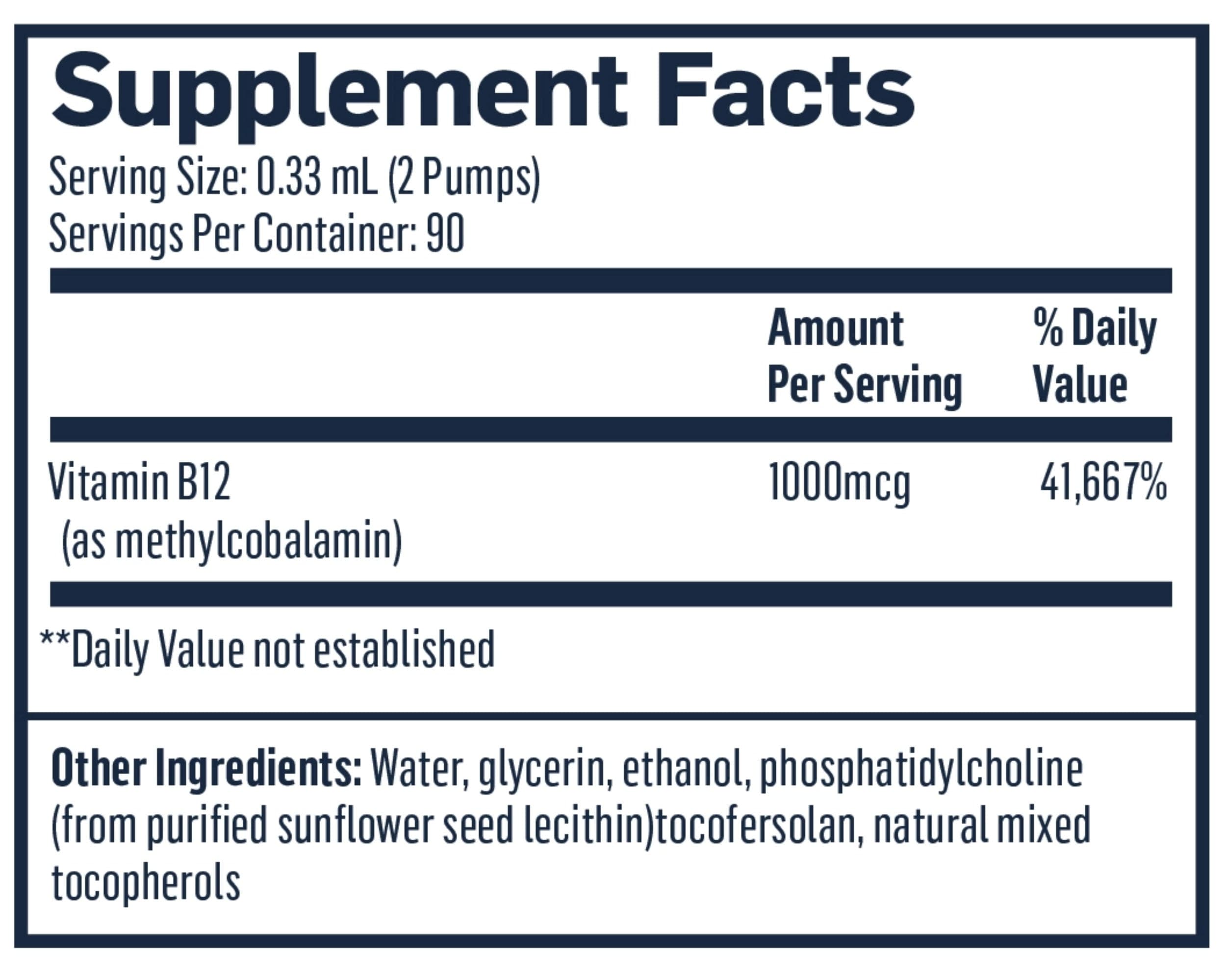 Quicksilver Scientific Liposomal Methyl B-12 Ingredients 