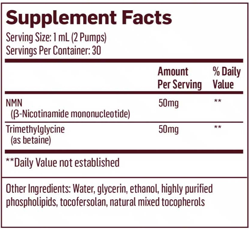 Quicksilver Scientific Nad+Gold Ingredients