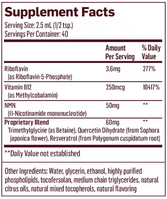 Quicksilver Scientific Nad+ Platinum Ingredients