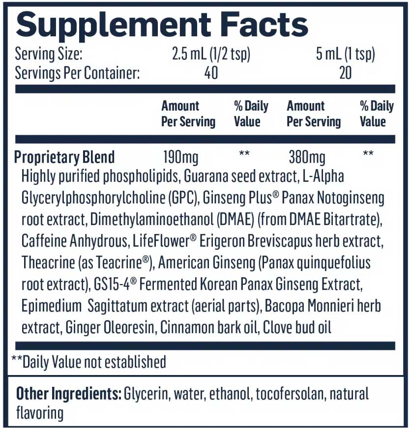 Quicksilver Scientific NanoFuel Ingredients