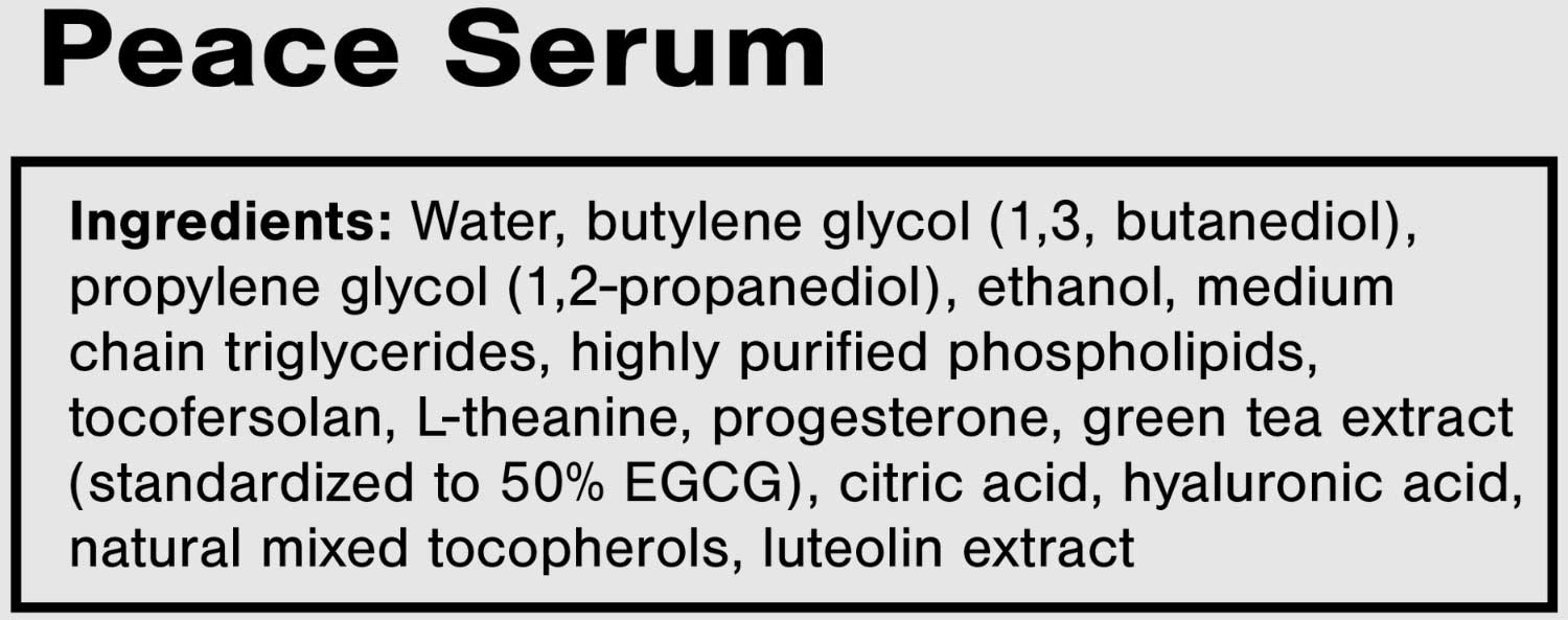 Quicksilver Scientific Peace Scrum Ingredients