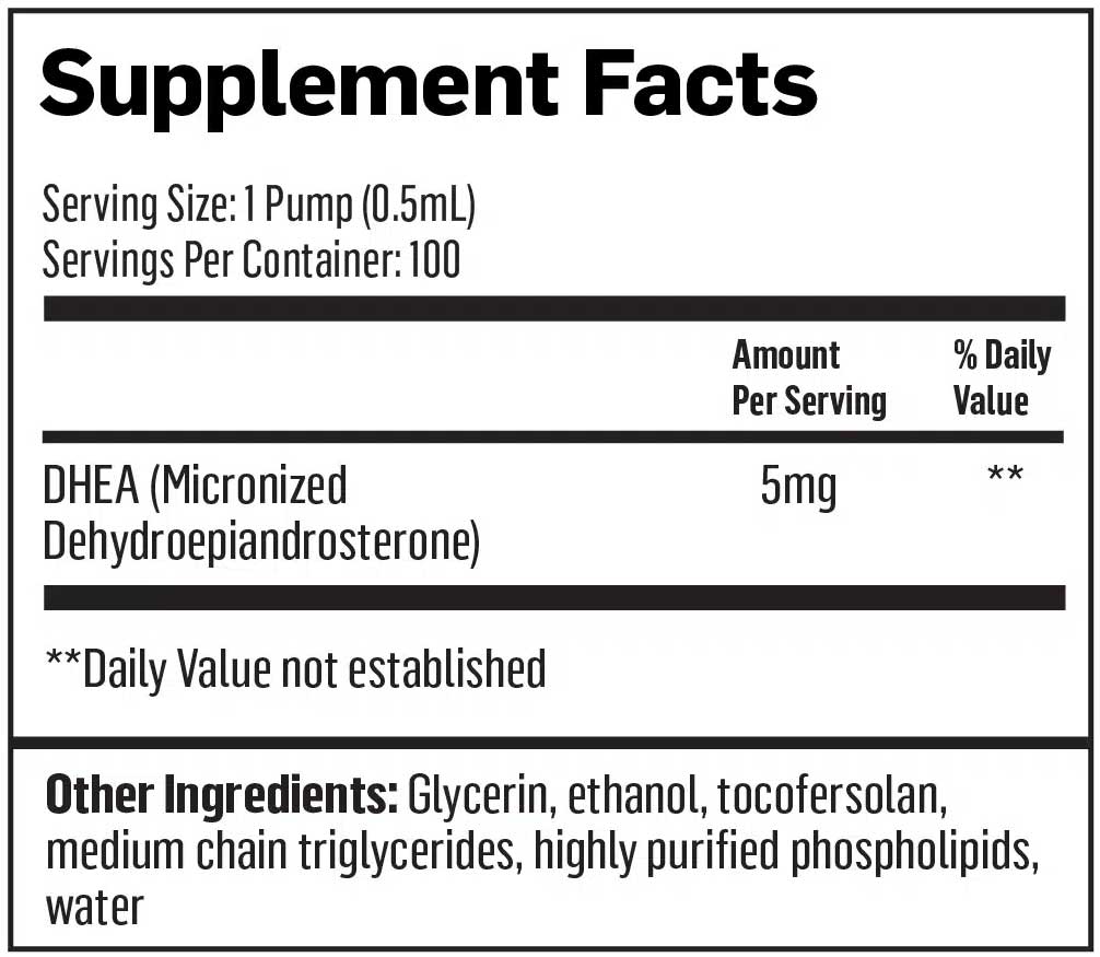 Quicksilver Scientific Pure DHEA Ingredients