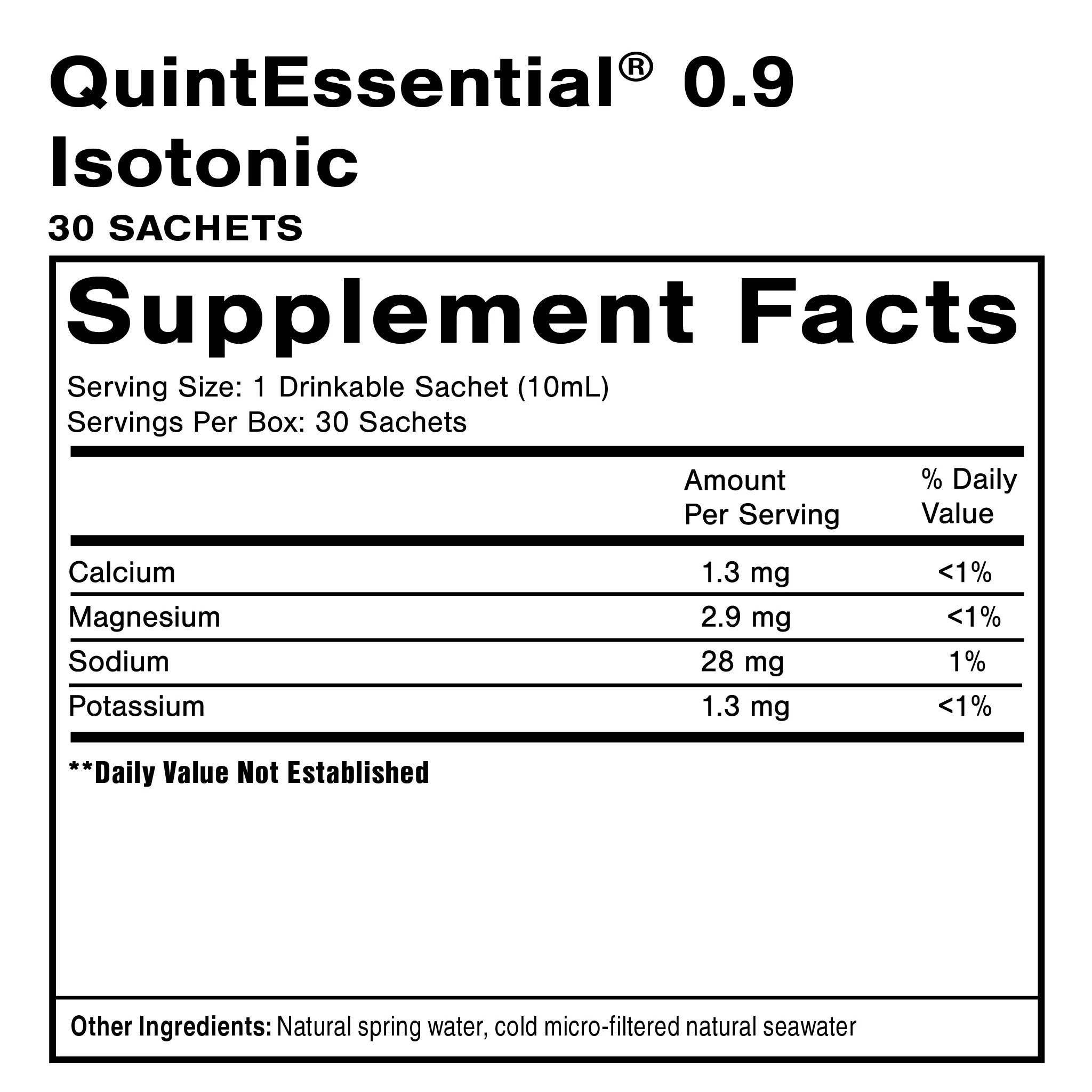 Quicksilver Scientific QuintEssential 0.9 Ingredients