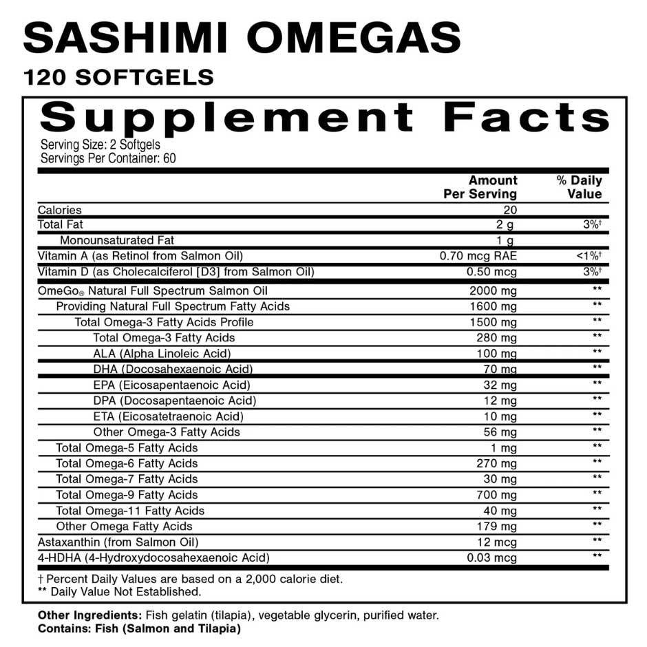 Quicksilver Scientific Sashimi Omegas Ingredients