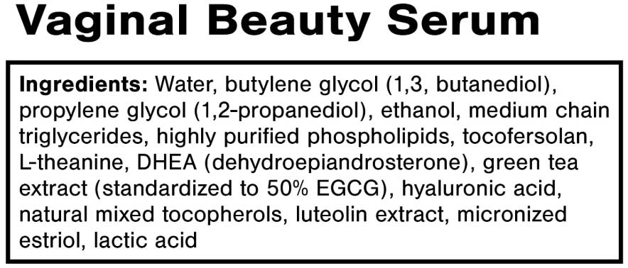 Quicksilver Scientific Vaginal Beauty Serum Ingredients