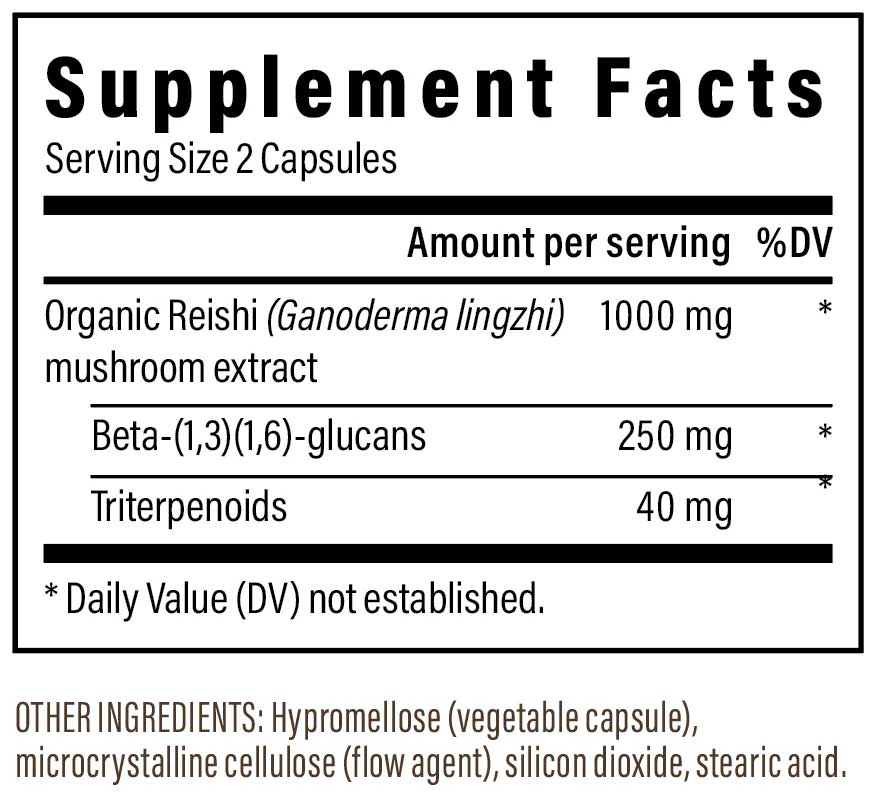 Real Mushrooms Reishi Capsules Ingredients
