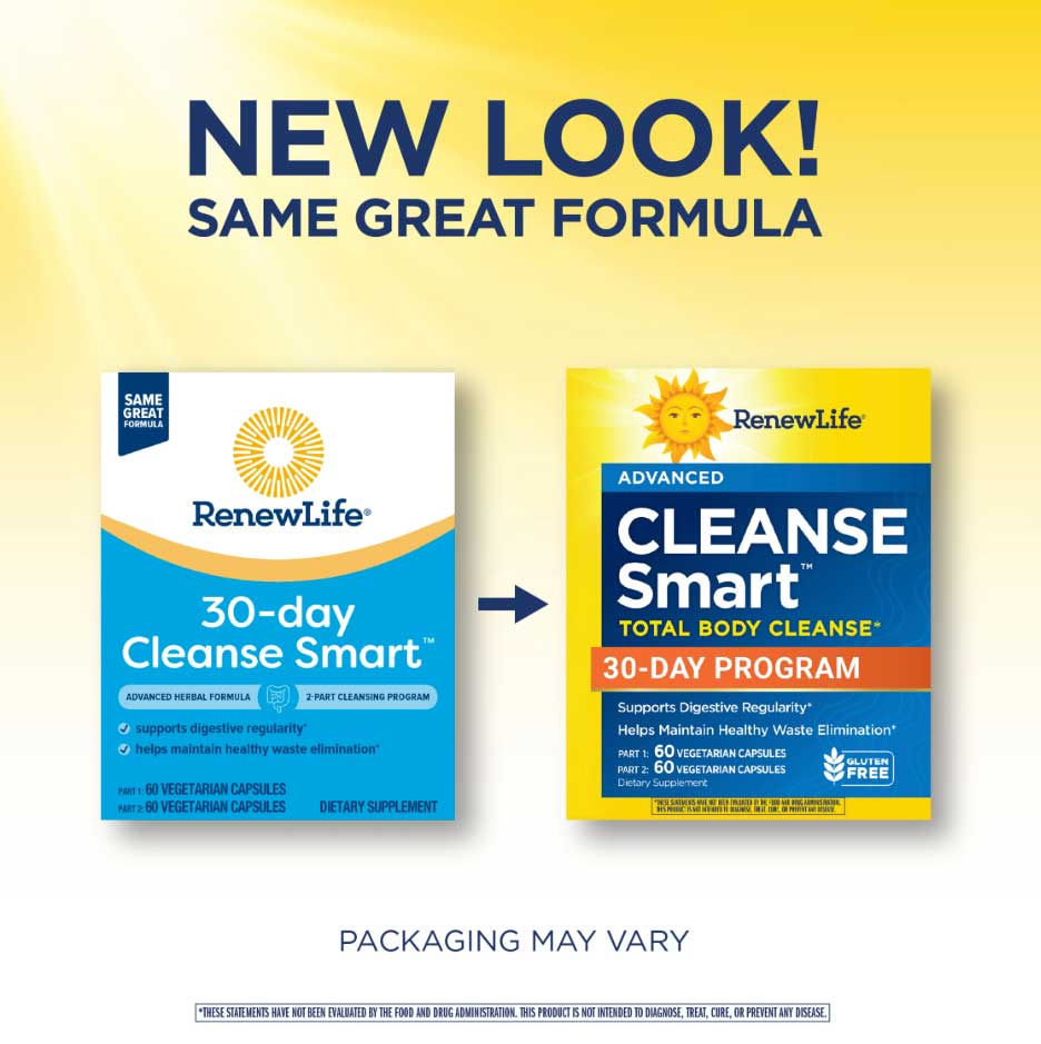 Renew Life Advanced Cleanse Smart Total Body Cleanse 30-Day Program (Formerly 14-Day Cleanse Smart) New Look